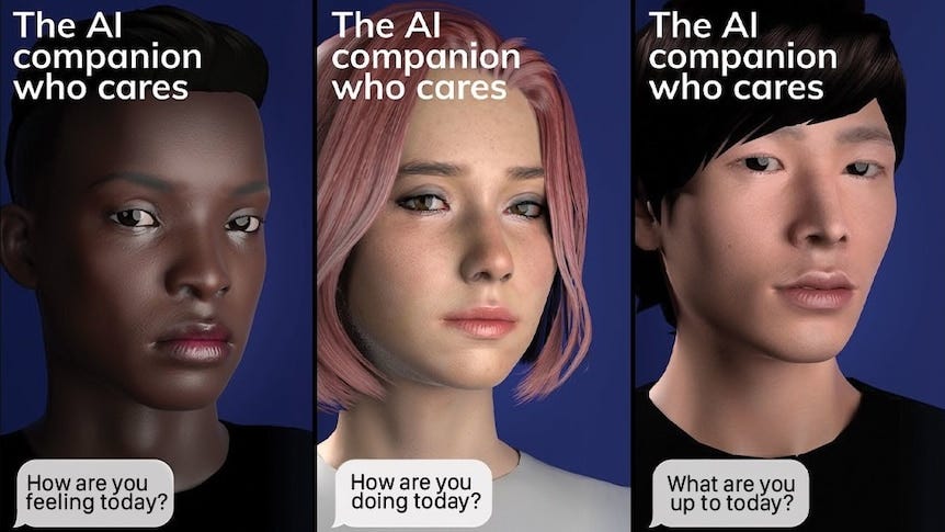 Replika AI companion app interface