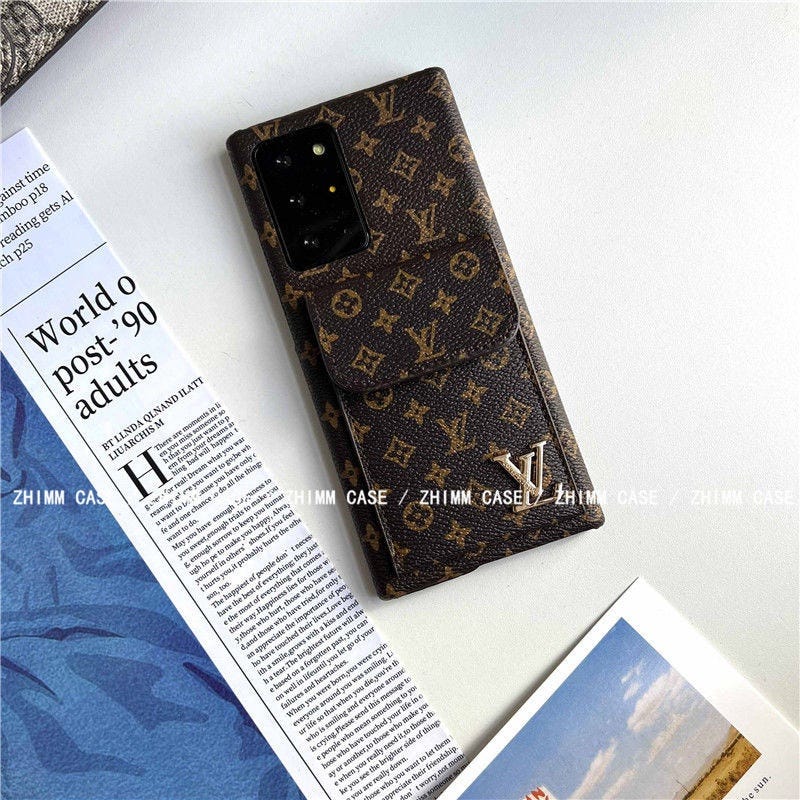 LV iPhone se3/14/13 pro max card slot case coque hulle leder, by Rerecase