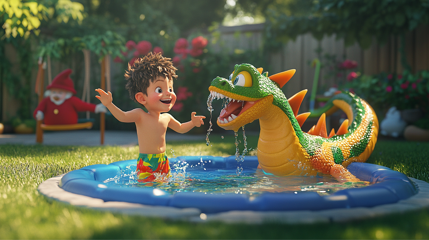 Subject-Focused Prompt Boy and Dragon Image Generated with Midjourney