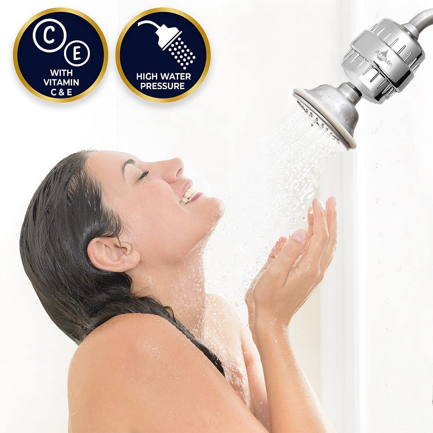 15 Stage Shower Filter - Shower Head Filter - bwdm Hard Water Filter,  Remove Chlorine Heavy Metals and other Impurities, Vitamin C Water Softener  Reduces Dry Itchy Skin, Dandruff (Chrome) 