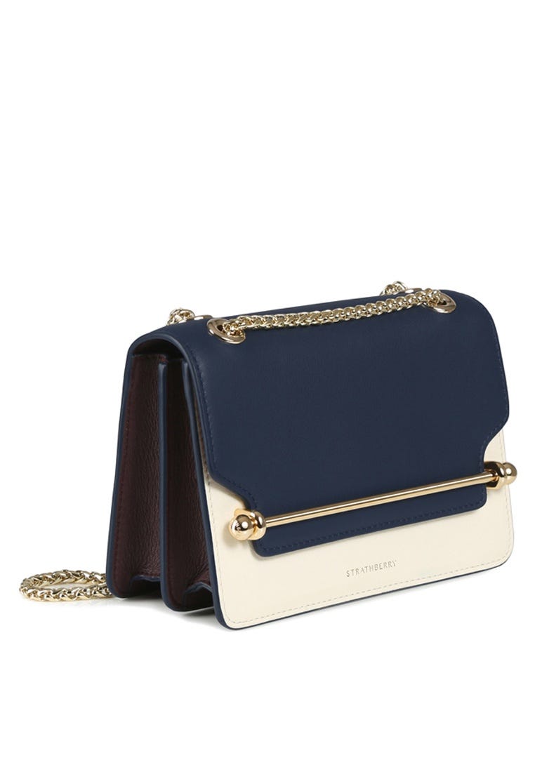 Strathberry East/West Baguette Leather Clutch Bag
