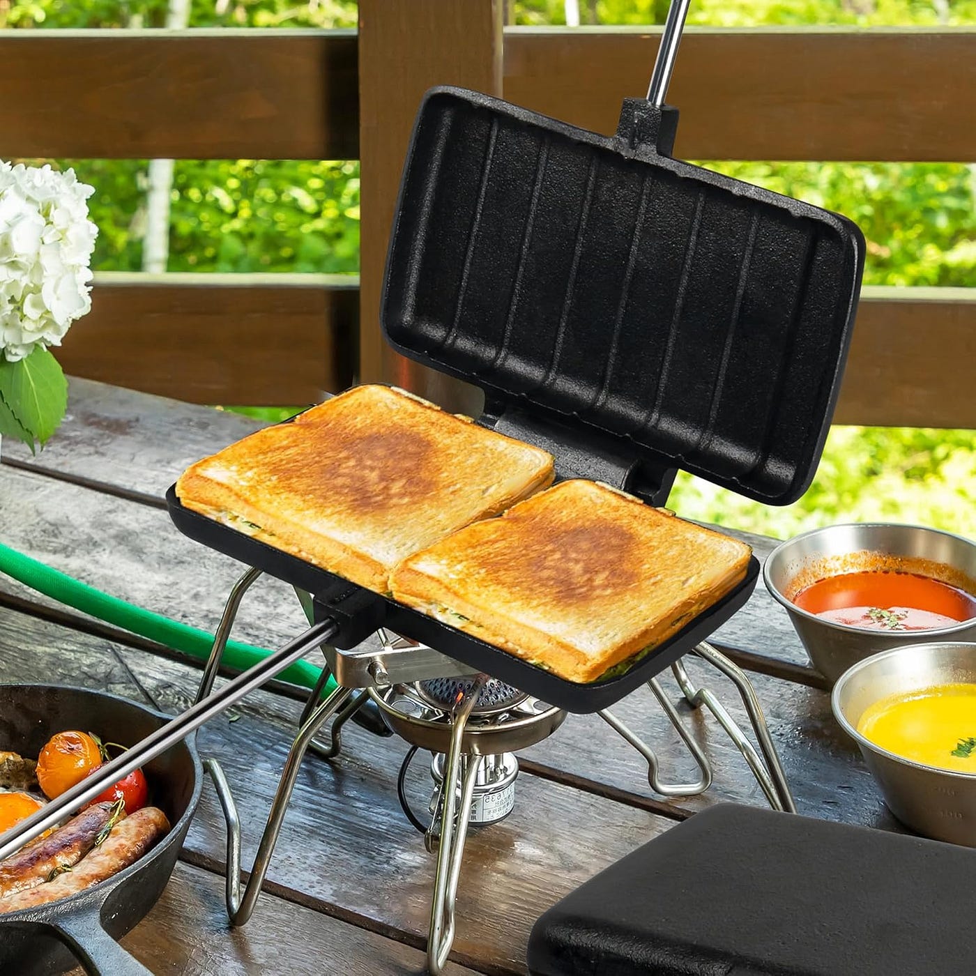 Campfire Pie Iron 4.9" Large Cast Iron Sandwich Maker For - View #7