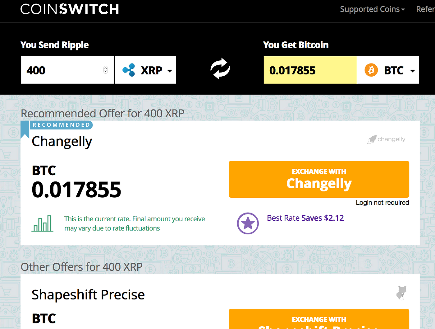 How To Convert Ripple (XRP) To Bitcoin (BTC) From CoinSwitch | by  CoinSwitch | CoinSwitch | Medium
