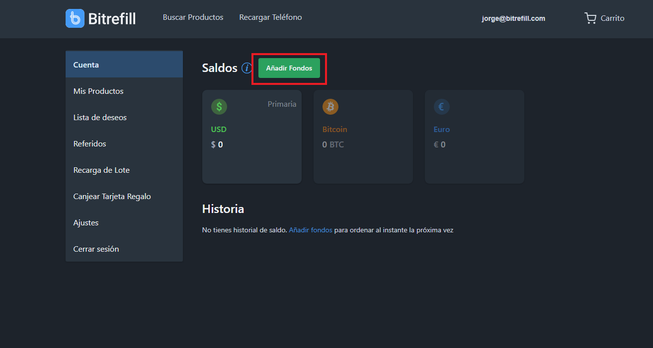 Tutorial: Comienza con una cuenta en Bitrefill. | by Bitrefill | Bitrefill  en Español | Medium