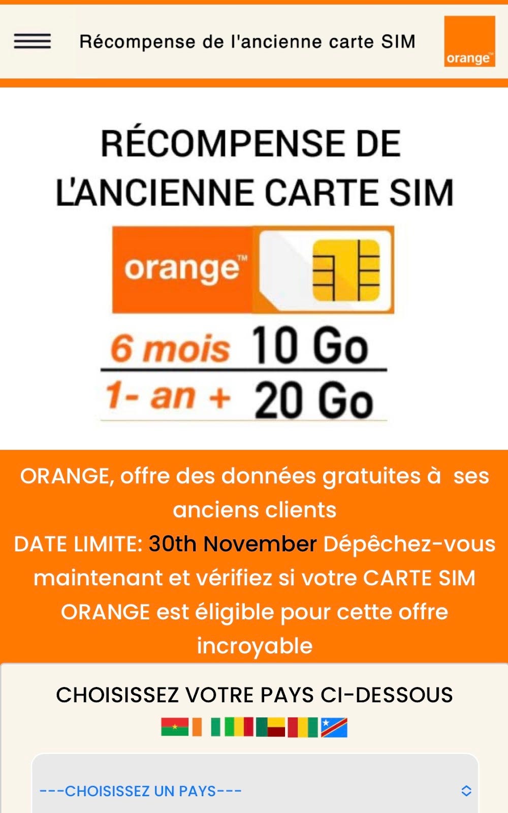 Carte Sim Orange