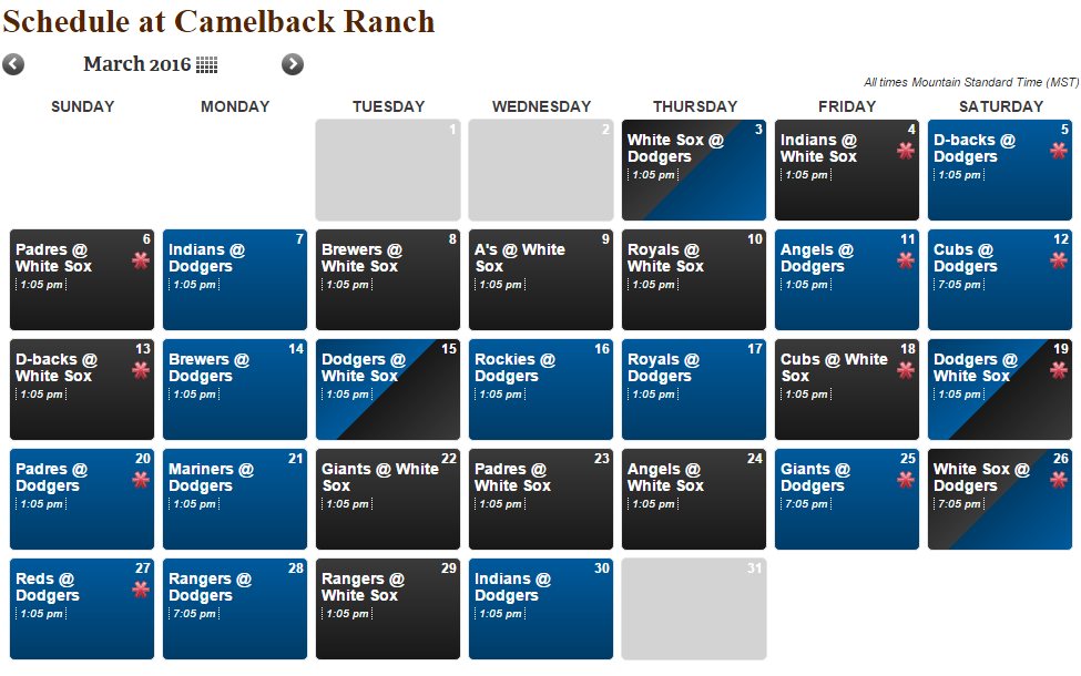 Dodgers' 2015 Spring Training schedule unveiled