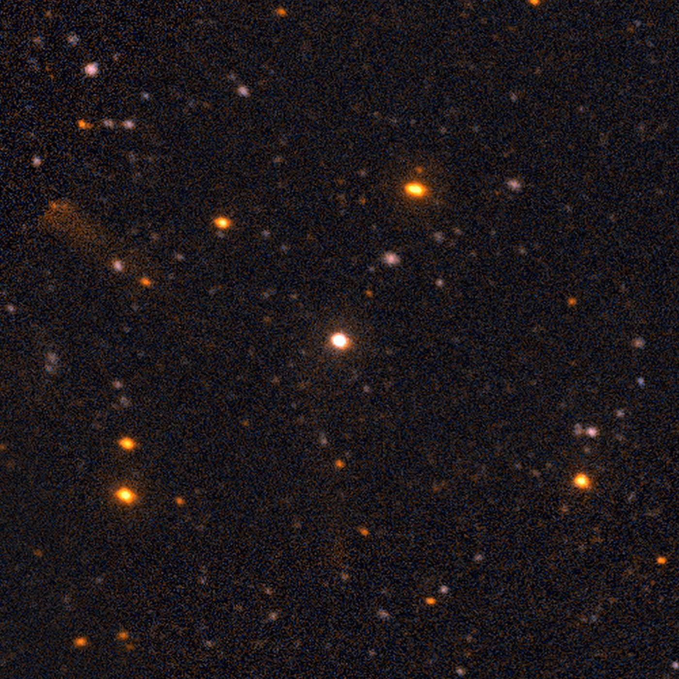 This image shows the deep space object GALEX J2339–0424, originally misidentified as a quasar and now known to be a heavy-element-rich white dwarf. This object was the first white dwarf to have its beryllium signature detected, in 2021, and was later joined by a (still unpublished) detection of boron within it as well. The heavy elements provide evidence for a recently devoured planet, as most white dwarfs don’t display any elements heavier than helium at all. (Credit: NASA/JPL-Caltech GALEX)