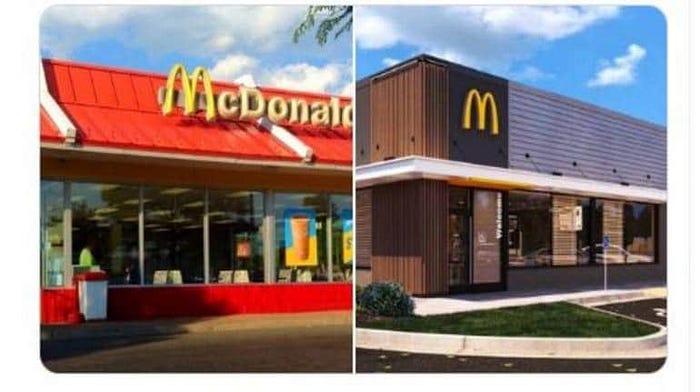 Comparison of old McDonalds restaurants vs modern ones.