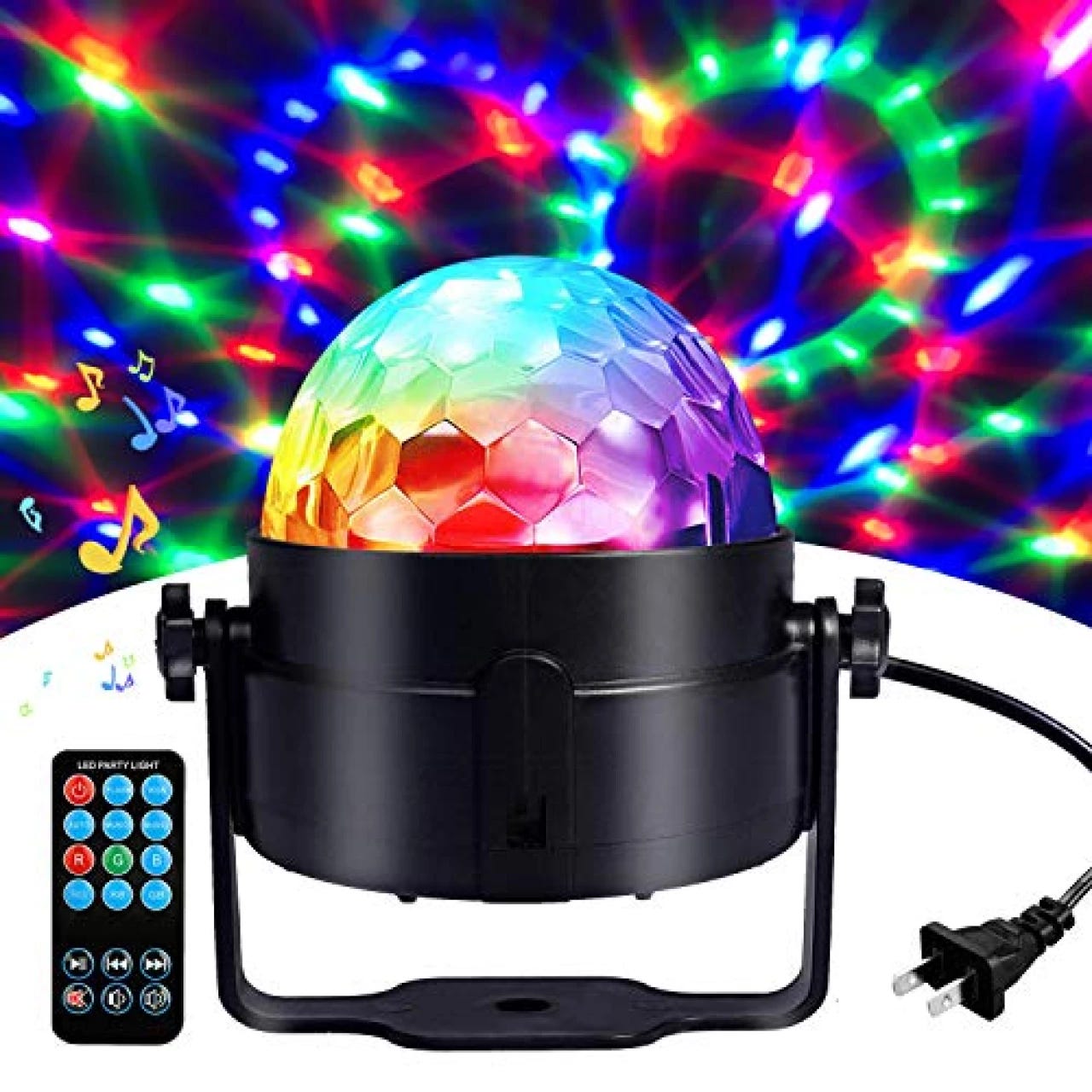 Luditek Sound Activated Party Lights with Remote Control Dj Lighting, Disco  Ball Strobe Lamp 7 Modes Stage Light for Home Room Dance Parties Birthday