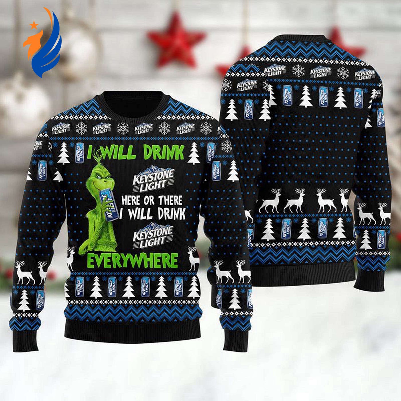 Get Festive with Keystone Light Grinches Ugly Sweater — Perfect for Any Occasion!