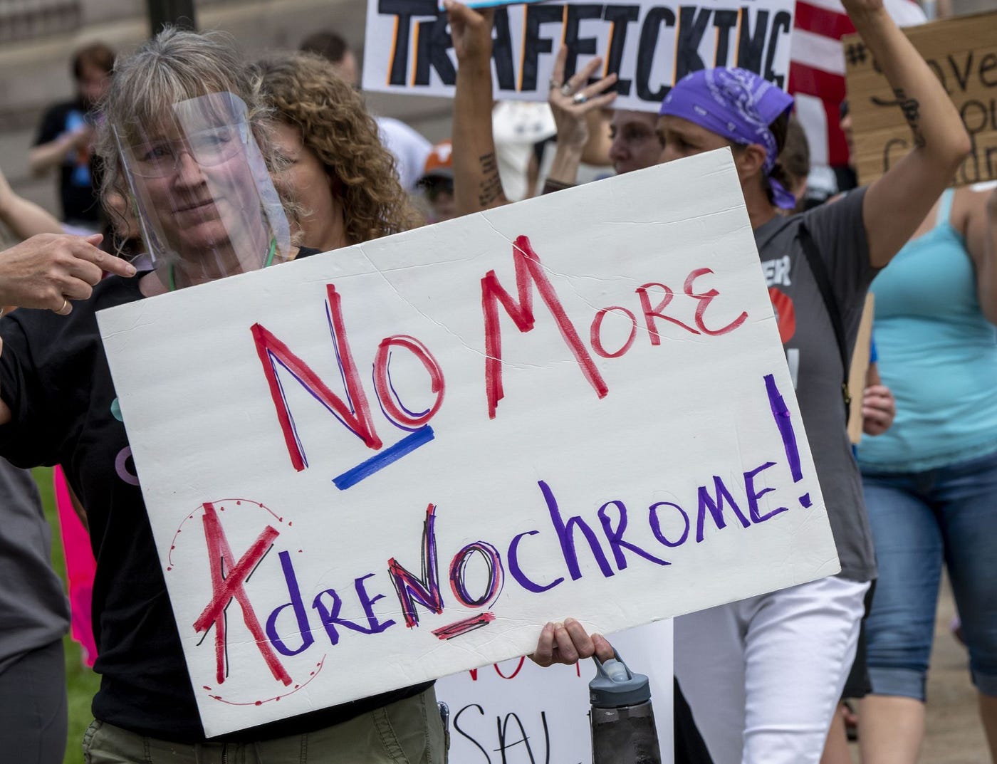 Protesters attend a “Save our children” rally in St. Paul, Minnesota, in 2020. (Michael Siluk/Education Images/Universal Images Group via Getty Images)