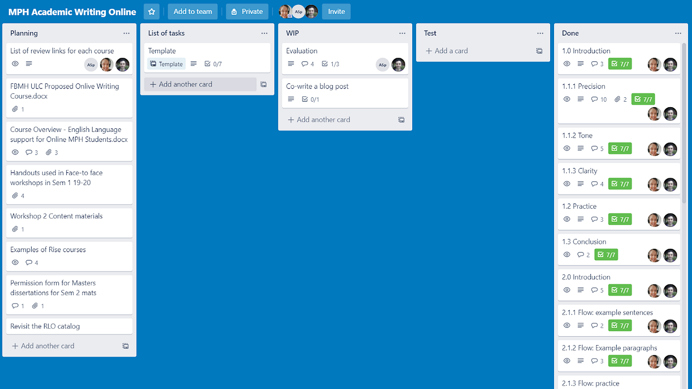 Designing and planning your online course with Trello, by John Owen, i3HS