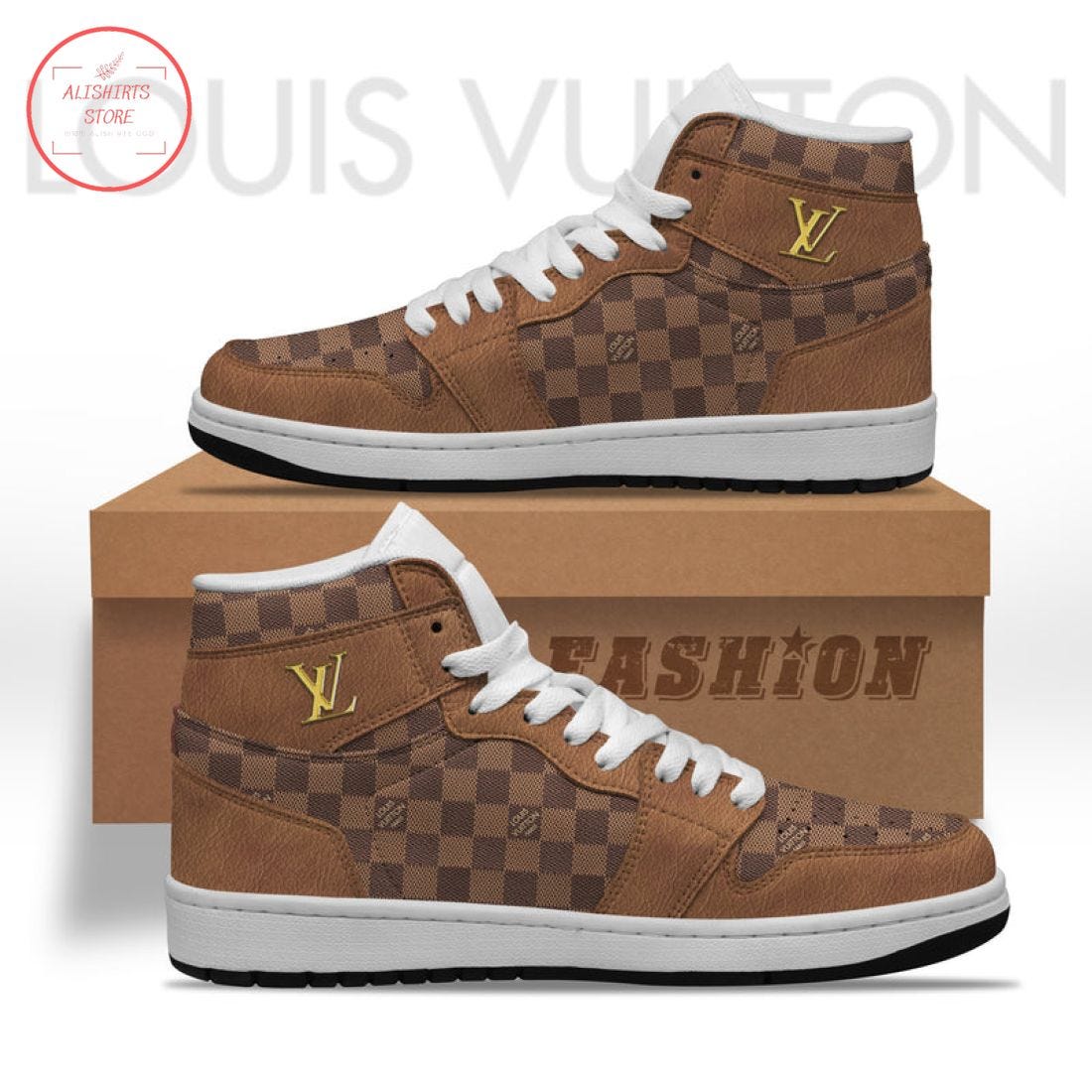 LOUIS VUITTON LV HIGH AIR JORDAN 1 SNEAKER SHOES, by responsible level