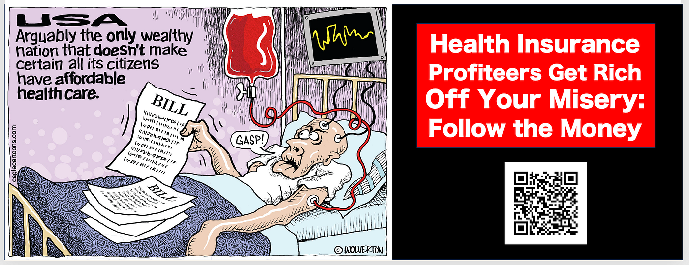 Health Insurance Profiteers get rich off your misery: Follow the money