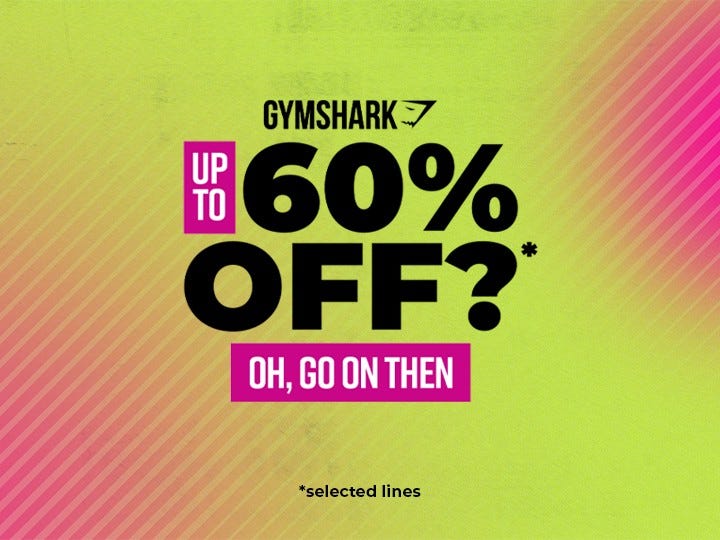 Gymshark launches sale with up to 60 percent off selected lines