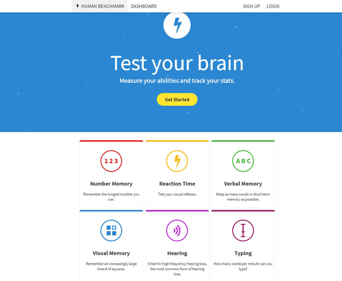 HumanBenchmark — Interesting Visual, Audio, Reaction and Memory Tests | by  Stefan Smiljkovic | Vanila Blog