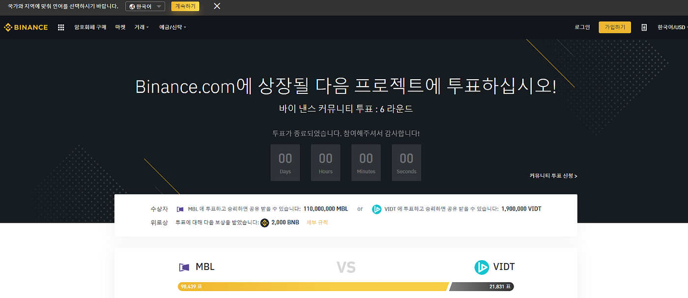 무비블록 바이낸스 코인 투표 6 라운드 승리. 안녕하세요 무비블록 팀 입니다. | by MovieBloc | MovieBloc |  Medium