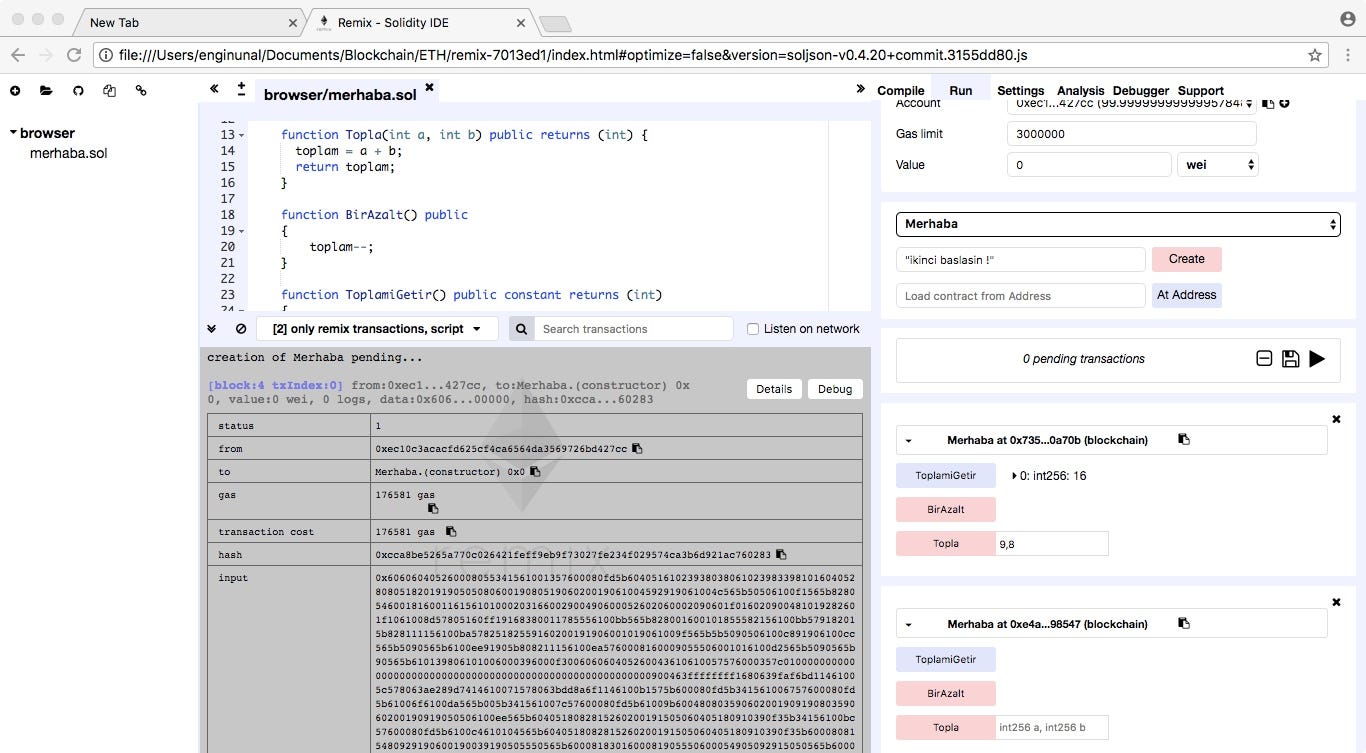 Ethereum Smart Contract — Giriş. Önceki yazımda (Kendi Ethereum… | by Engin  UNAL | Medium