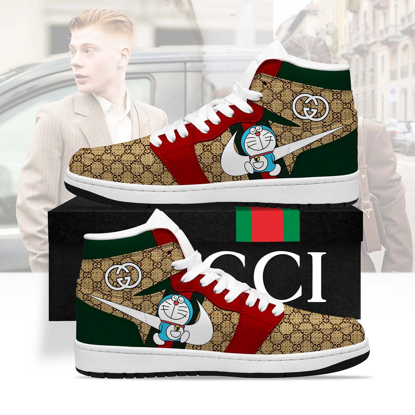 Gucci Doraemon High Air Jordan Luxury Sneakers Fashion Brand Shoes | by  SuperHyp Store | Medium