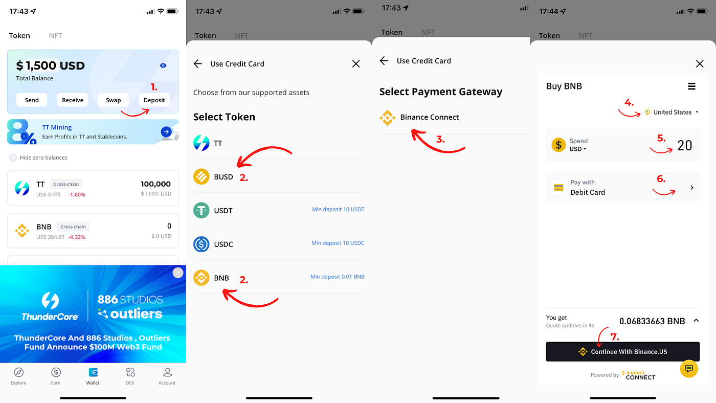 Binance Connect Integrates into TT Wallet | by ThunderCore Team |  ThunderCore