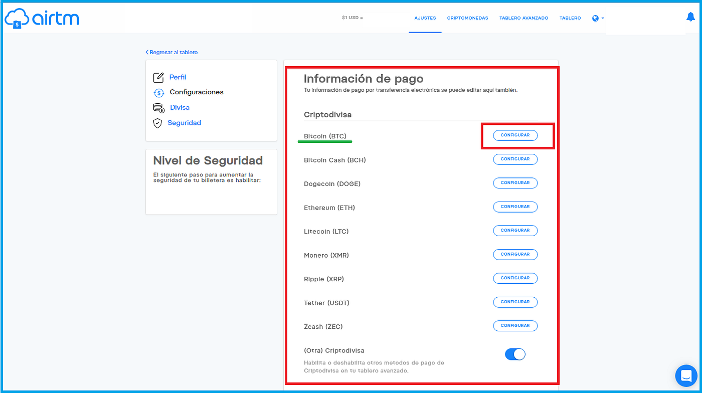 Configura Los Datos De Tus Criptomonedas en Tu Cuenta Airtm | by Airtm |  Medium