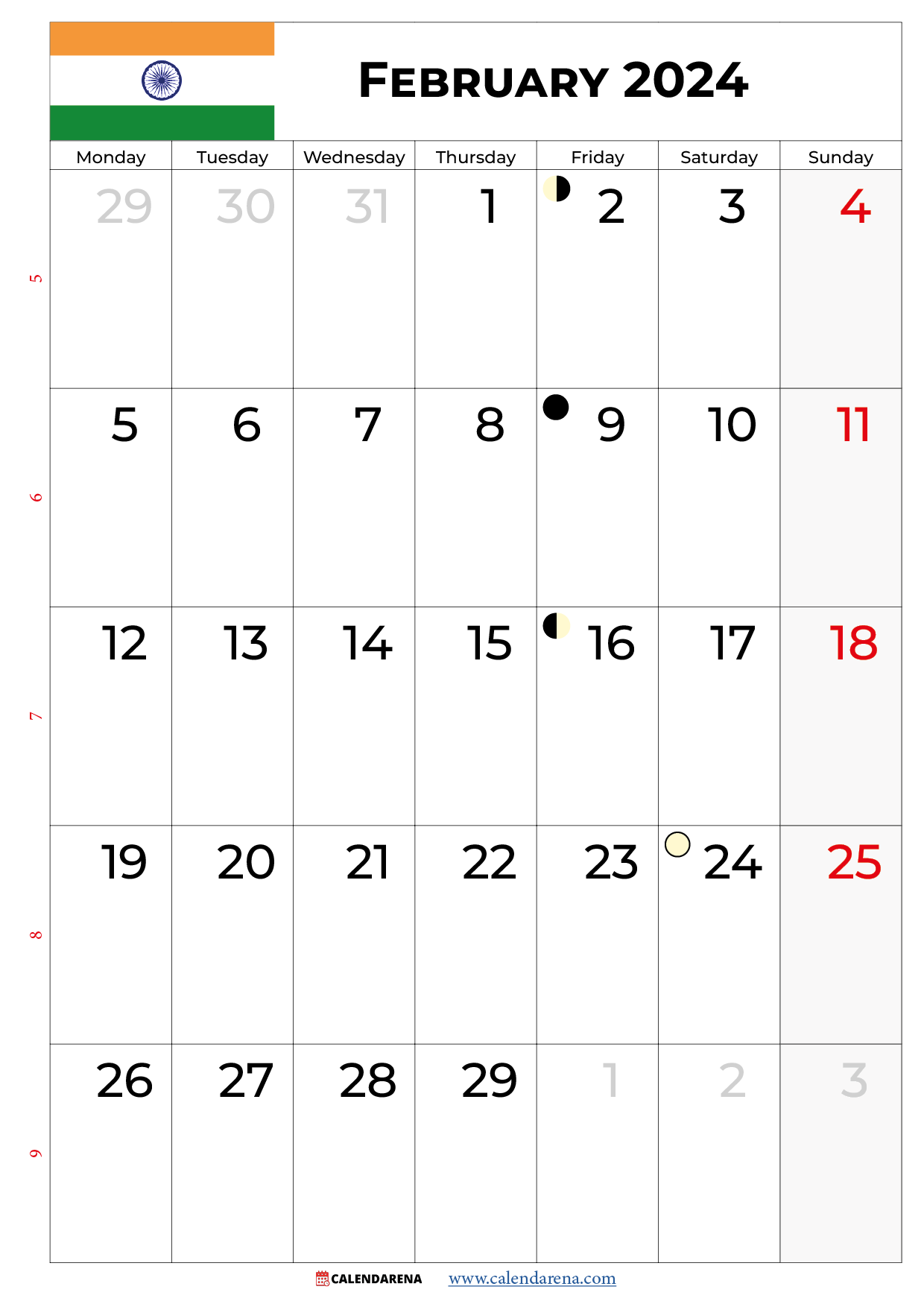 February 2024 calendar india | by Calendarena | Medium February 2024 calendar india | by Calendarena | Medium