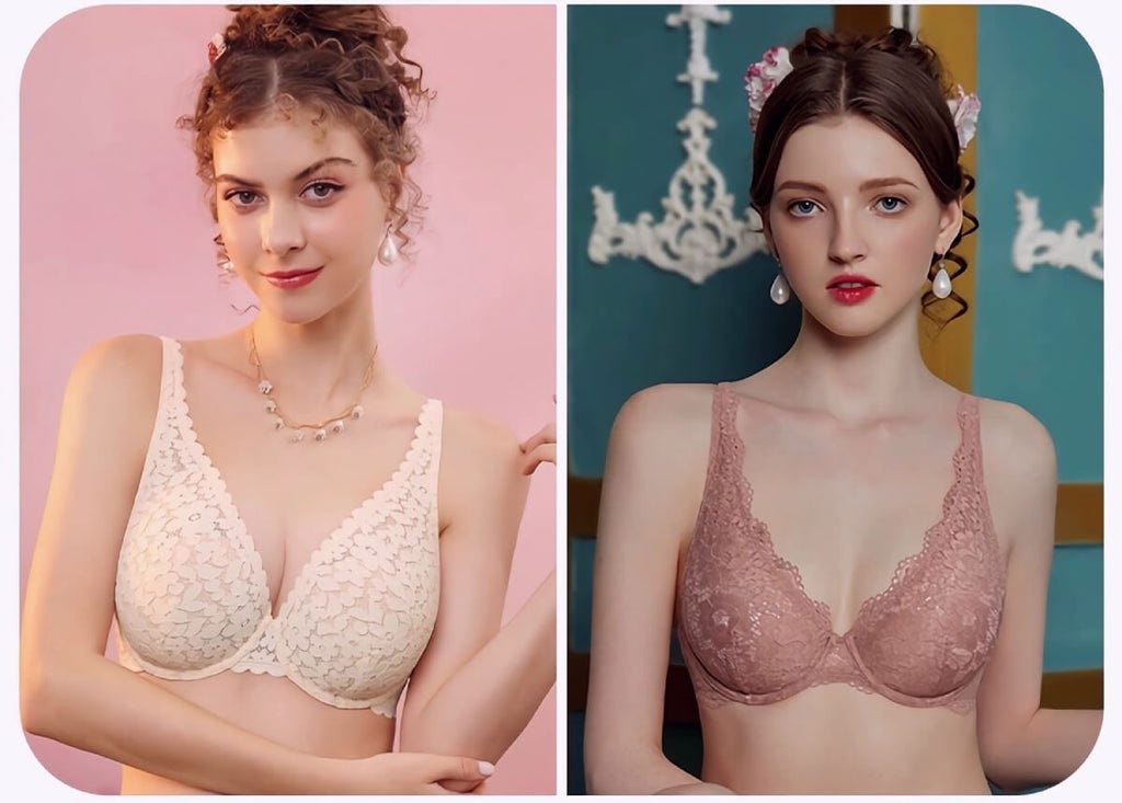 Romantic bra, lace, embroidery, B to K-cup