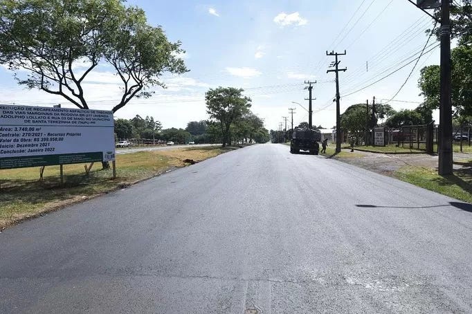 Concluído recapeamento asfáltico da Rua 3 de Maio e Avenida Adolpho Lollato em STI