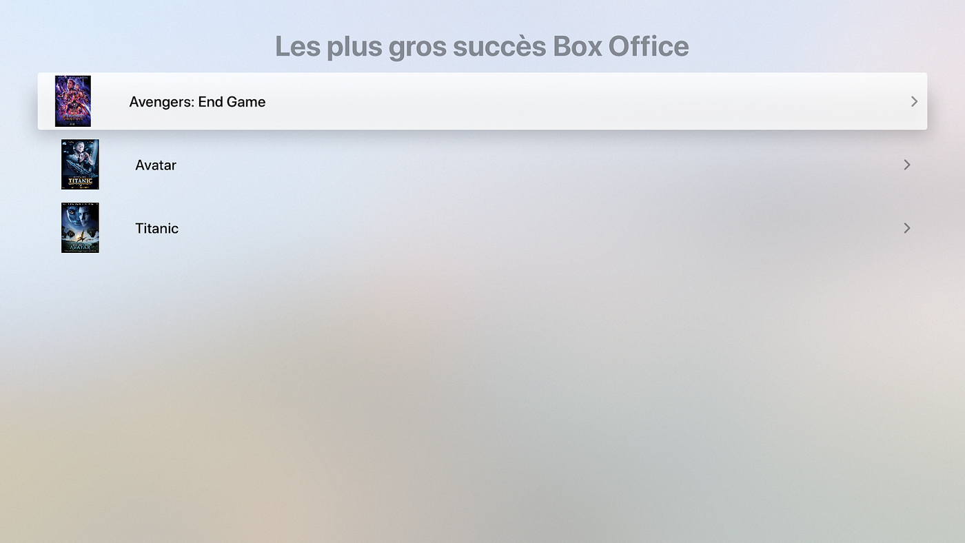 Illustration d'une liste