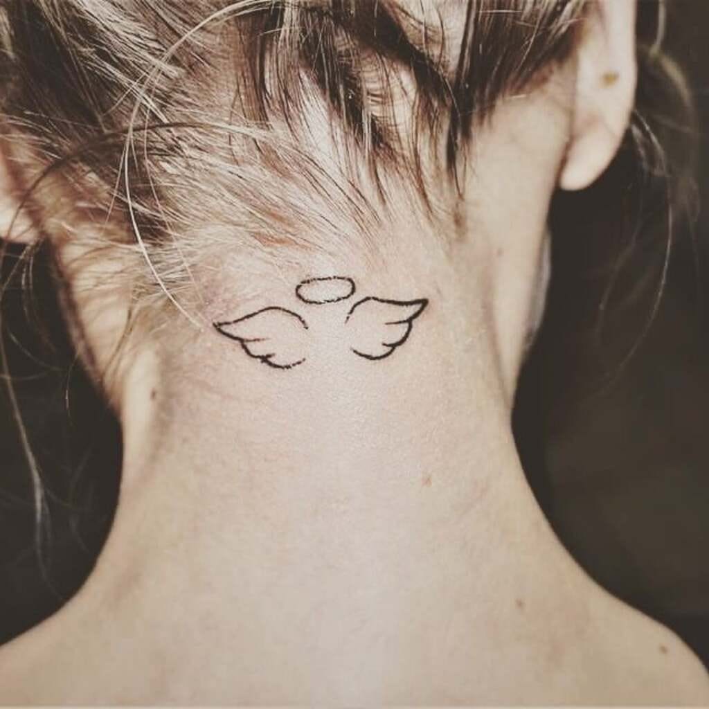 Behind the Ear Angel Wing Tattoos: Elegant & Unique