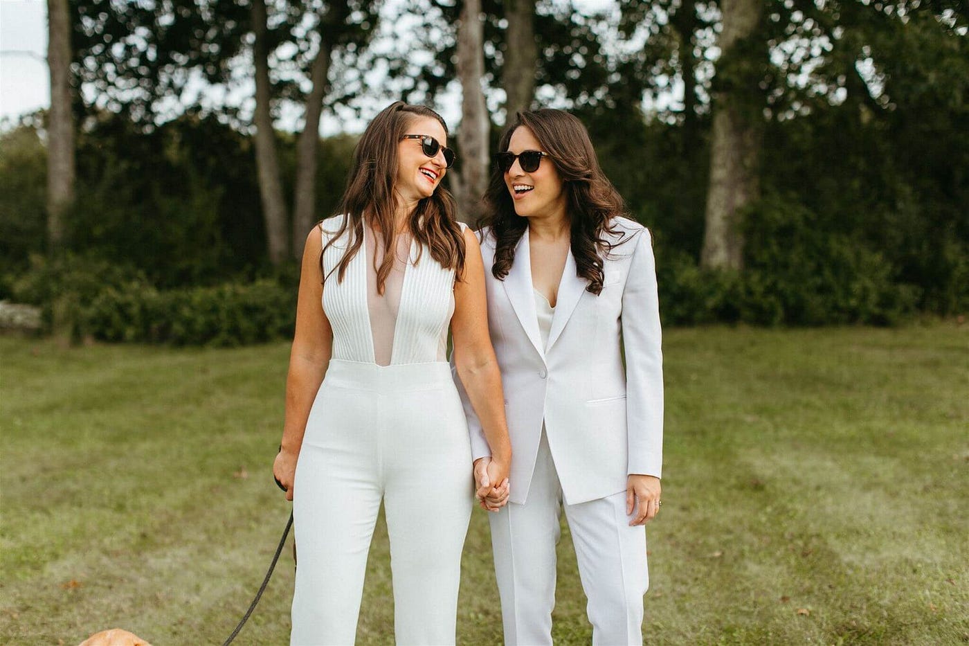 White Wedding Pant Suits for the Bride