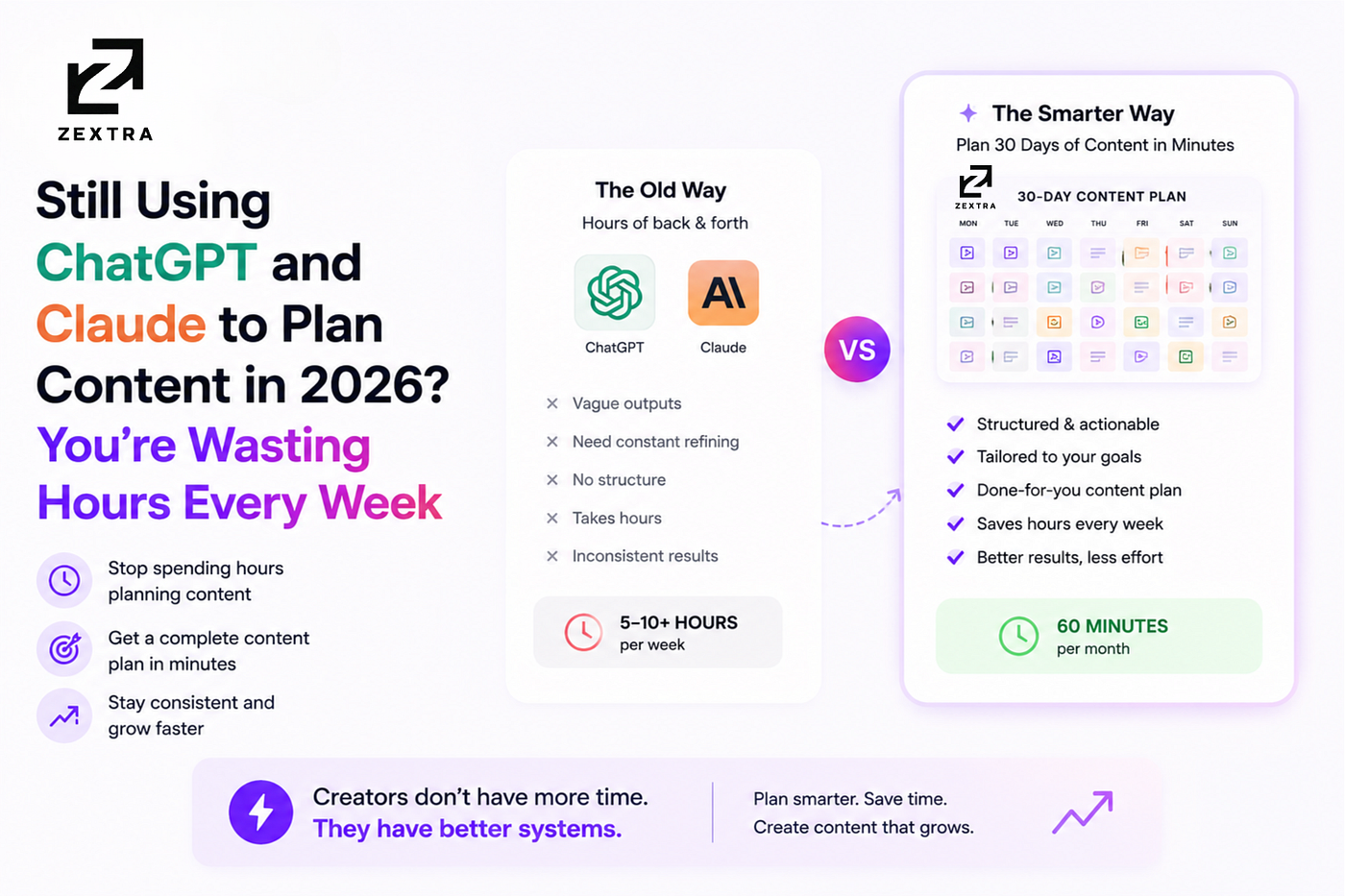 Manual Content Planning vs Zextra Content Planner: Which One Helps Creators Grow Faster?