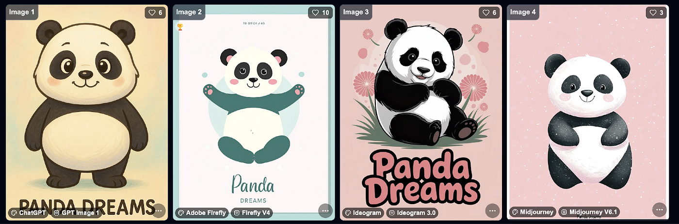 Playful Panda Poster: Cross-Platform Comparison from AI Compare Hub