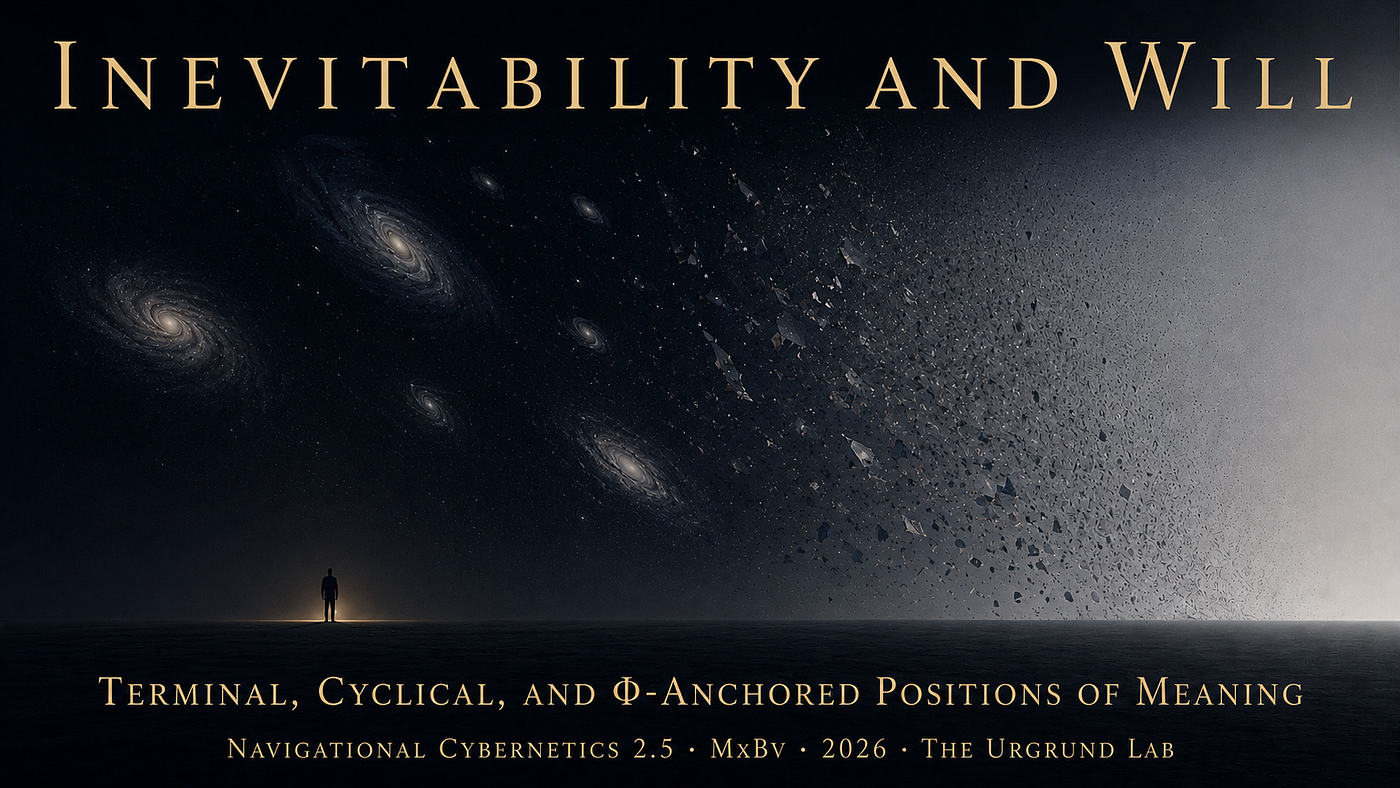 Inevitability and Will: Terminal, Cyclical, and Φ-Anchored Positions of Meaning
