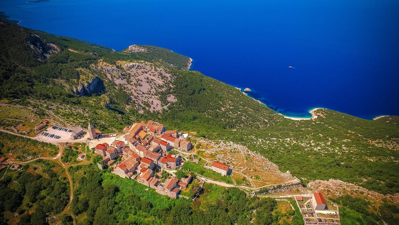 Medieval village Lubenice on Cres.