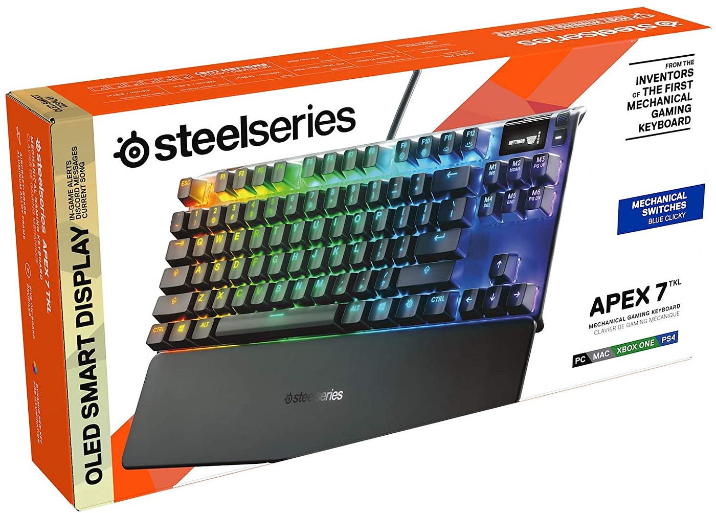  SteelSeries Apex 7 TKL Mechanical USB Gaming Keyboard : Video  Games