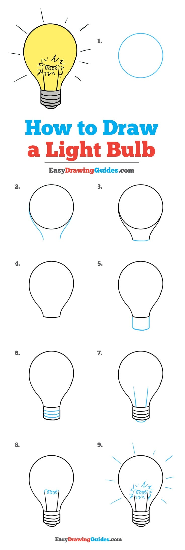 How to Draw a Light Bulb | by Easy Drawing Guides | Medium