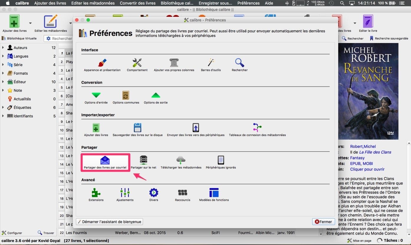 Envoyer des ebooks à son Kindle via Calibre, by Robin Fabre