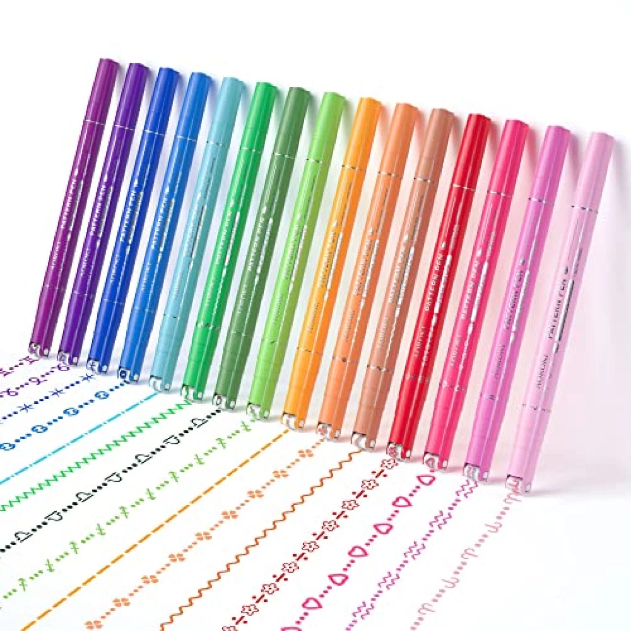 AECHY 8PCS Colored Curve Pens for Note Taking Dual Tip Pens with 5