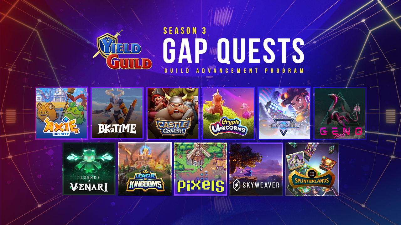 Introducing Guild Advancement Program (GAP) Season 3 | by Yield Guild Games  | Yield Guild Games | Medium