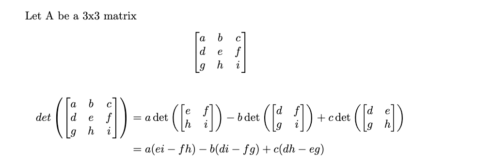 3x3 matrix determinant deals