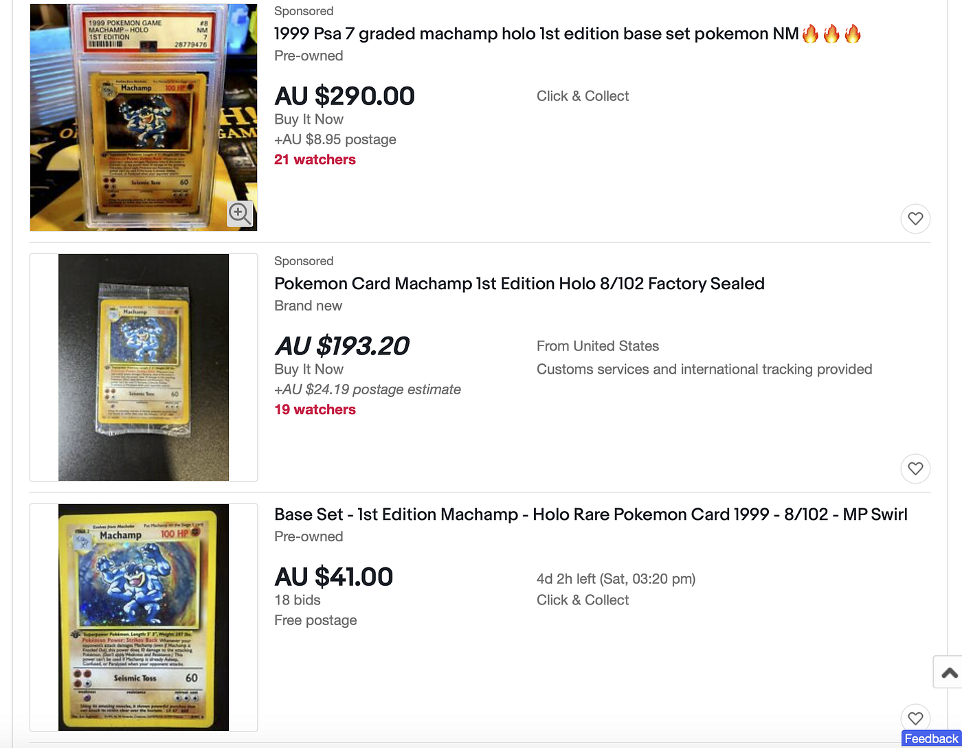 Gotta Flip'em All!: Online Arbitrage in Vintage Pokemon Cards Part 1 | by  Atilla Olgun | Medium