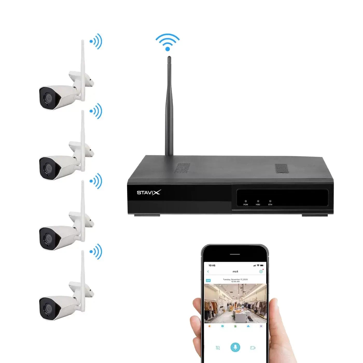 Iufuture Long Distance WiFi Wireless NVR Kit with 8 HD Cameras