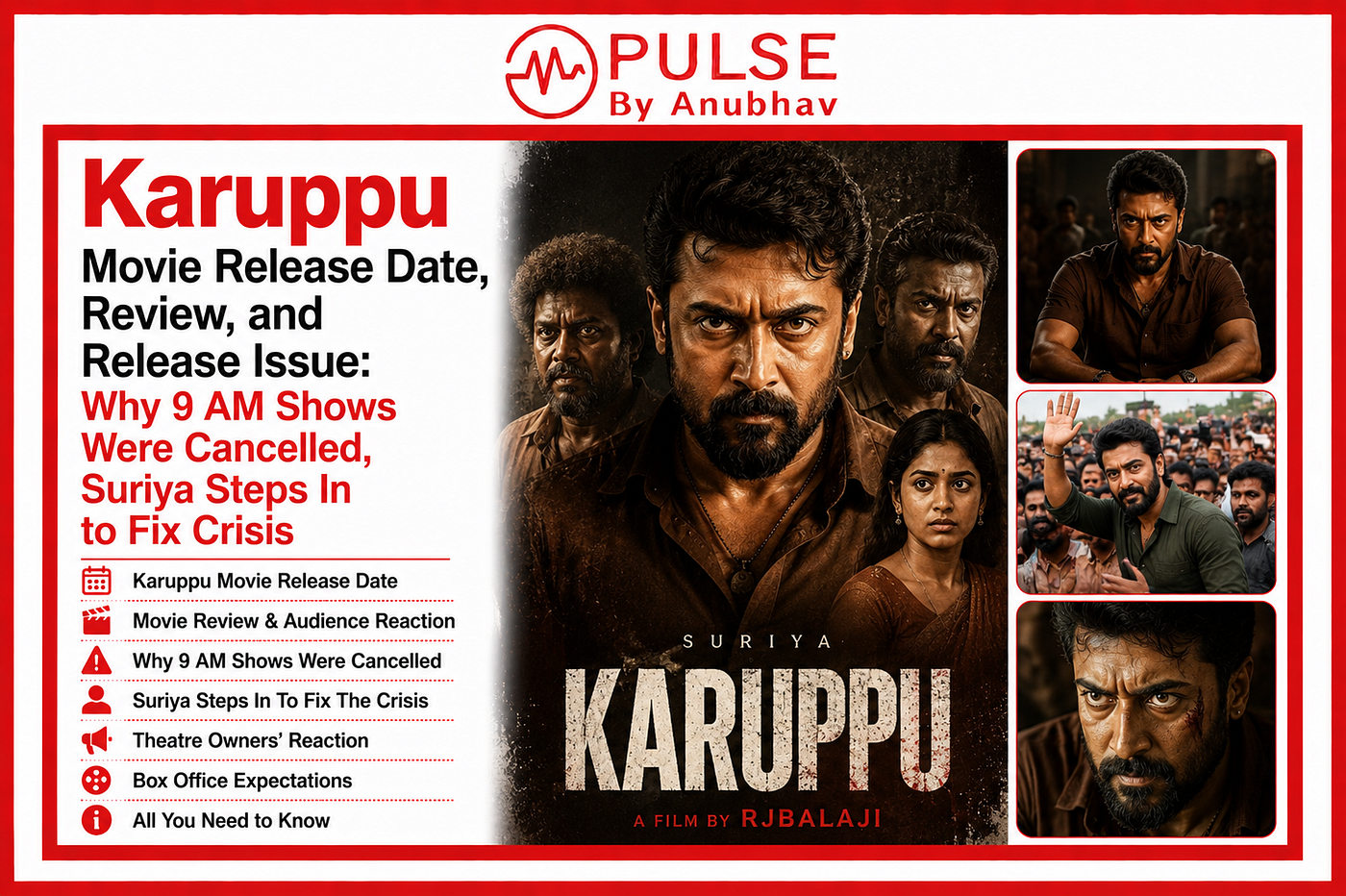 Karuppu Movie Release Date, Review, and Release Issue: Why 9 AM Shows Were Cancelled, Suriya Steps…