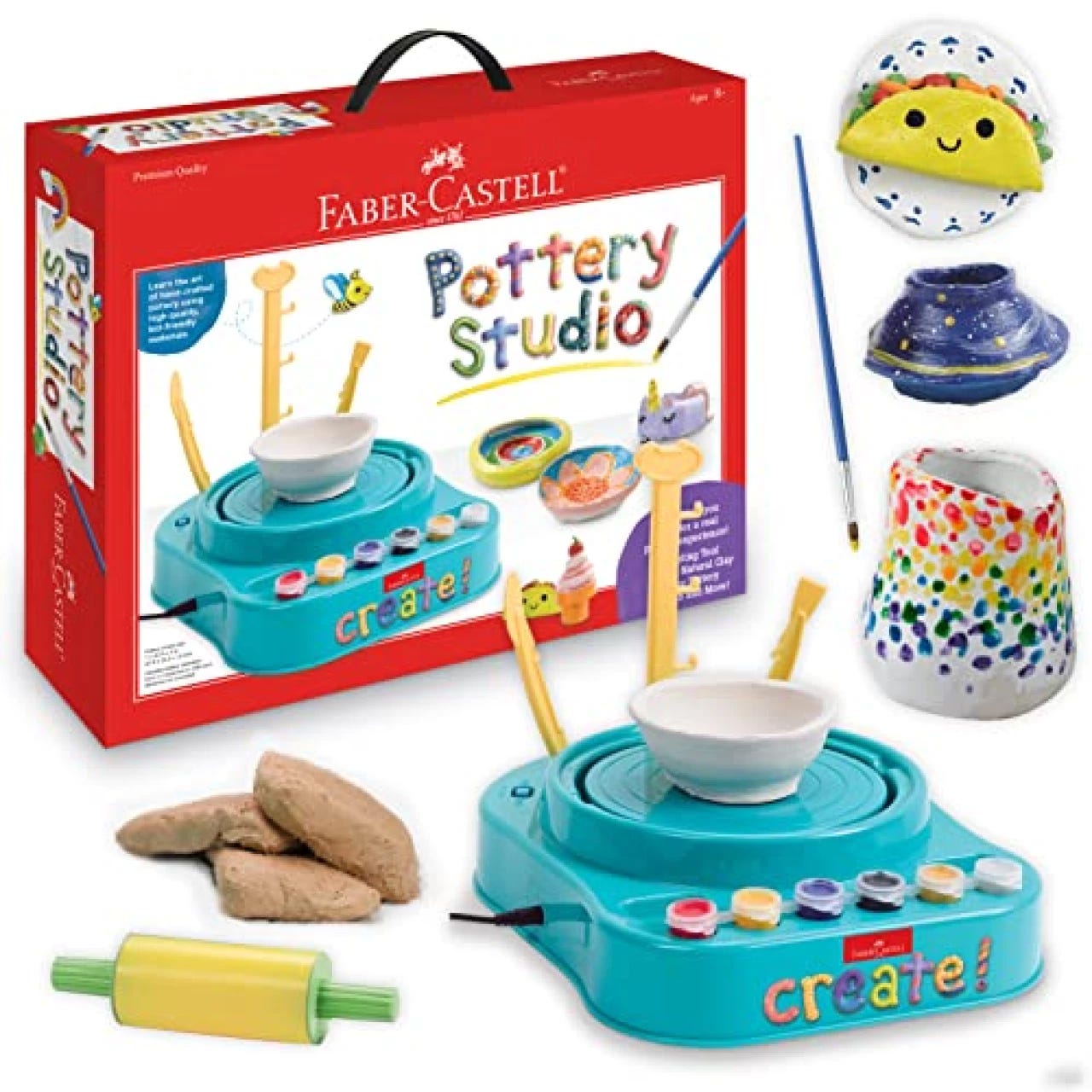 NATIONAL GEOGRAPHIC Pottery Wheel for Kids – Complete Kit