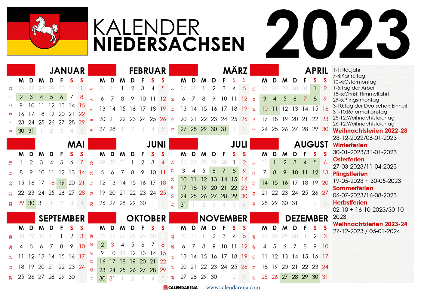 Otis Collier Kabar Feiertage Niedersachsen 2024 Kalender