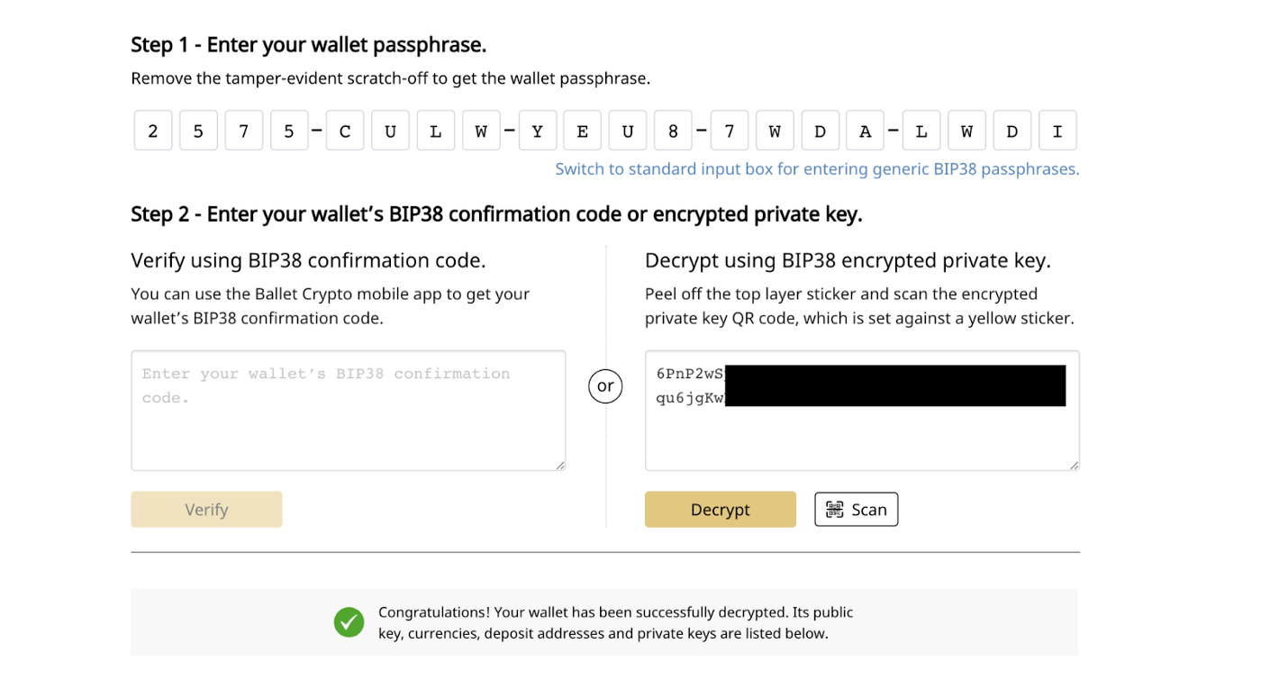 How to recover your crypto from your Ballet wallet during an apocalypse? |  by Ballet Crypto | Medium