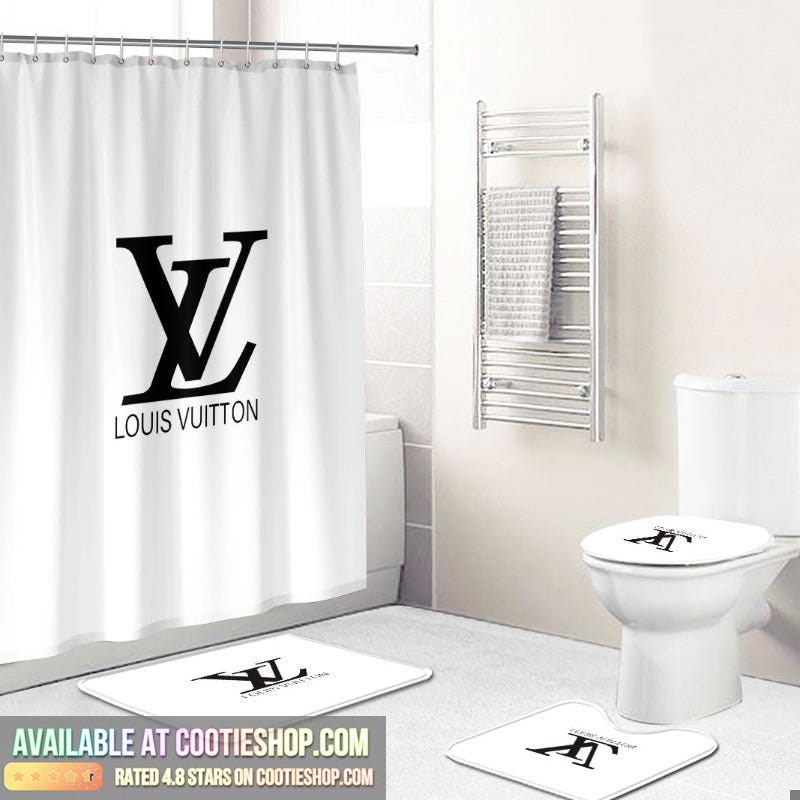 louis vuitton bathroom sets with shower curtain and rugs