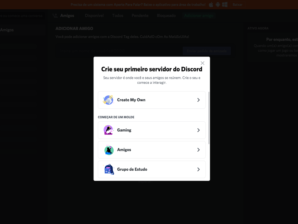 Como criar e configurar um servidor no Discord (PC e celular