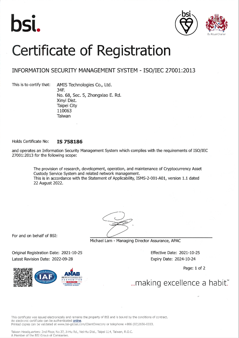 ISO 27001 Certificate